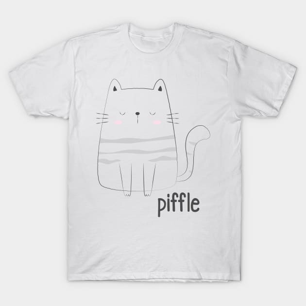 The Cat That Says Piffle, cute dismissive kitty T-Shirt by Luxinda